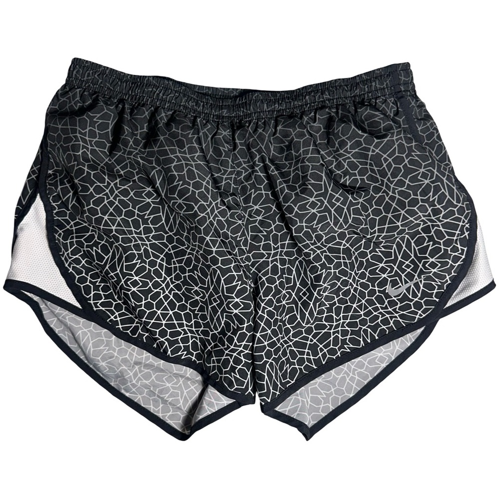 Nike Dri-FIT Running Shorts Black White Geometric Print Size XS